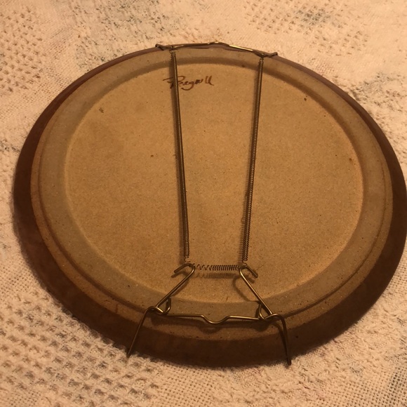 Studio Pottery Stoneware Round Plate/Pie Tray/Charger 10.5” signed Praguell - Picture 3 of 3